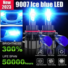 9007 HB5 LED Headlight Bulbs Conversion Kit High Low Beam 8000K Super Ice blue