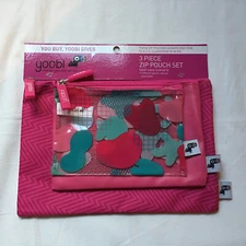 Yoobi Pencil Organizers set of 3 piece zip pouch school NWT