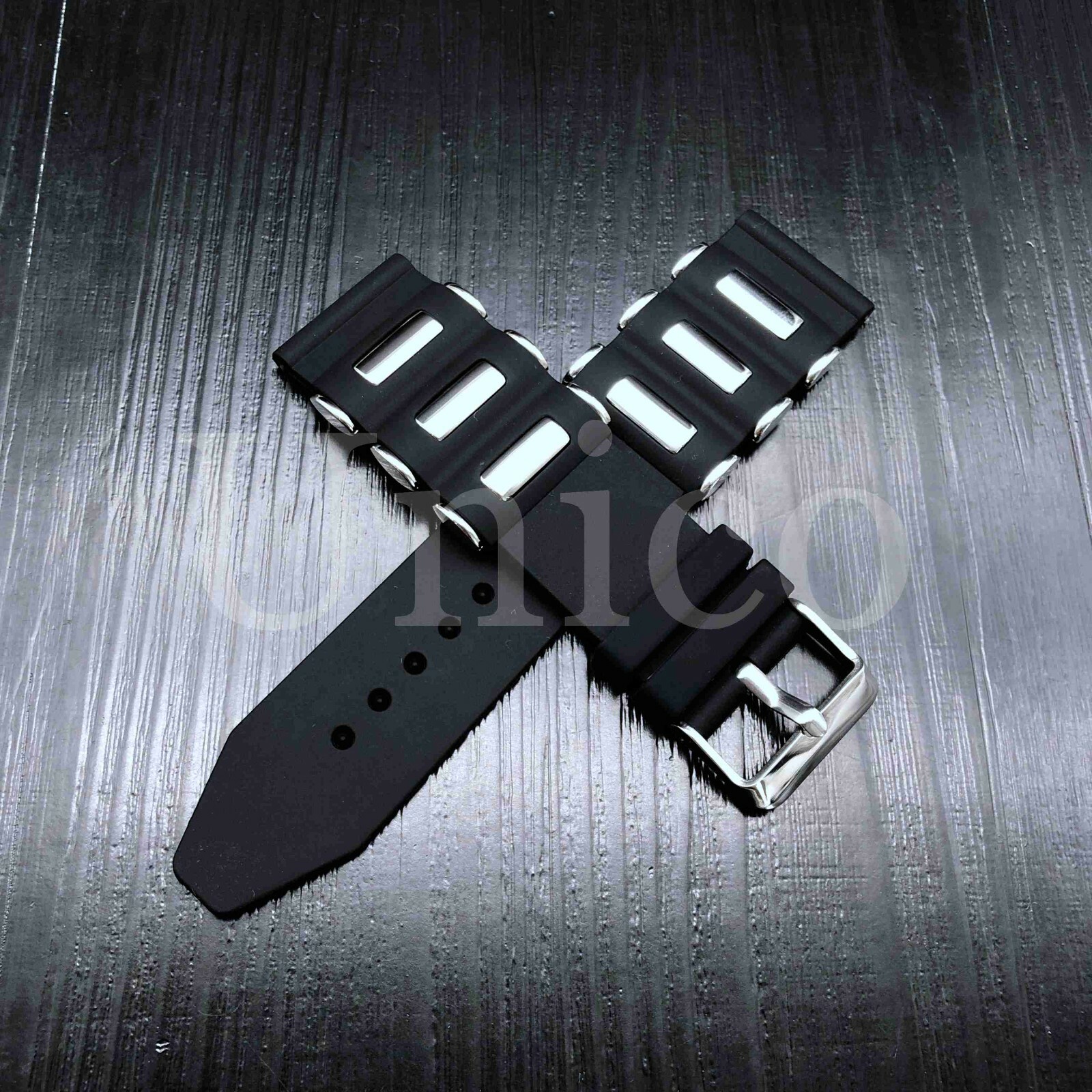 2026 MM Soft Rubber Black Sport Diver Watch Band Strap Fits For