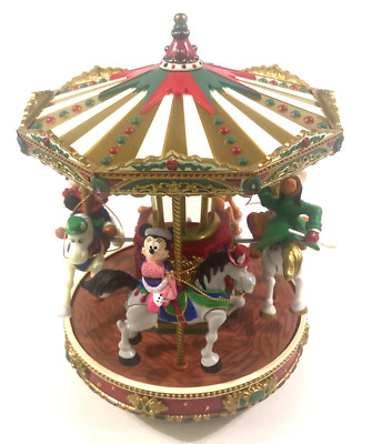 1996 Mr. Christmas Disney A Mickey Holiday Go Round Carousel 50