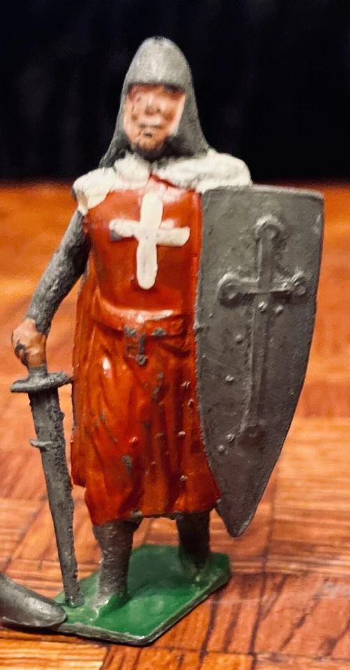 3 СРЕДНЕВЕКОВЫХ РЫЦАРЯ с ручной росписью б/у в отличном состоянии 1990-е высота 2 1/4 дюйма - Изображение 3 из 4