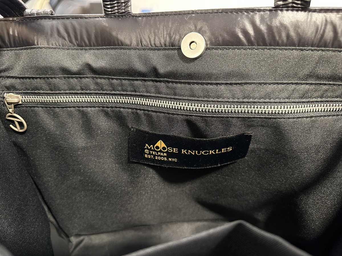 Telfar Moose Knuckles Shopping Tote Quilted Nylon Large Black