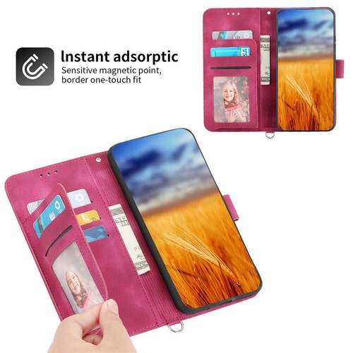 Leather Crossbody Flower Wallet Phone Case For Samsung S25 S24 S23 S22 S21 S20FE - Picture 59 of 75