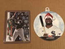 Luis Robert 2020 Topps Holiday SSP Candy Cane And Belt Variation RC And Ornament