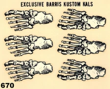 Barris Kustom Kals Water Decal Skeleton Speed Shop So Cal Hot Rod Drag Race 60's