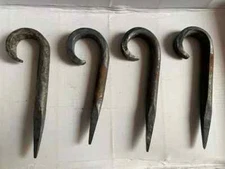 4 PCs Wrought Iron, Big Nails Hand Forged Rustic Antique Look Metal Round Nails,