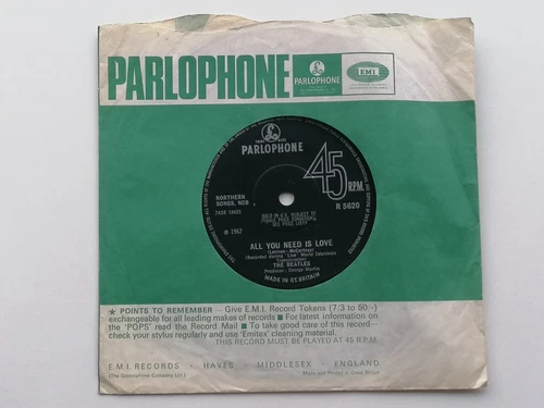 THE BEATLES   ORIG 1967 UK 45   ALL YOU NEED IS LOVE    EX