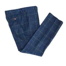 New Men's Premiun Tweed Pant Blend Flat Front Check Dress Pants Fashion Trousers