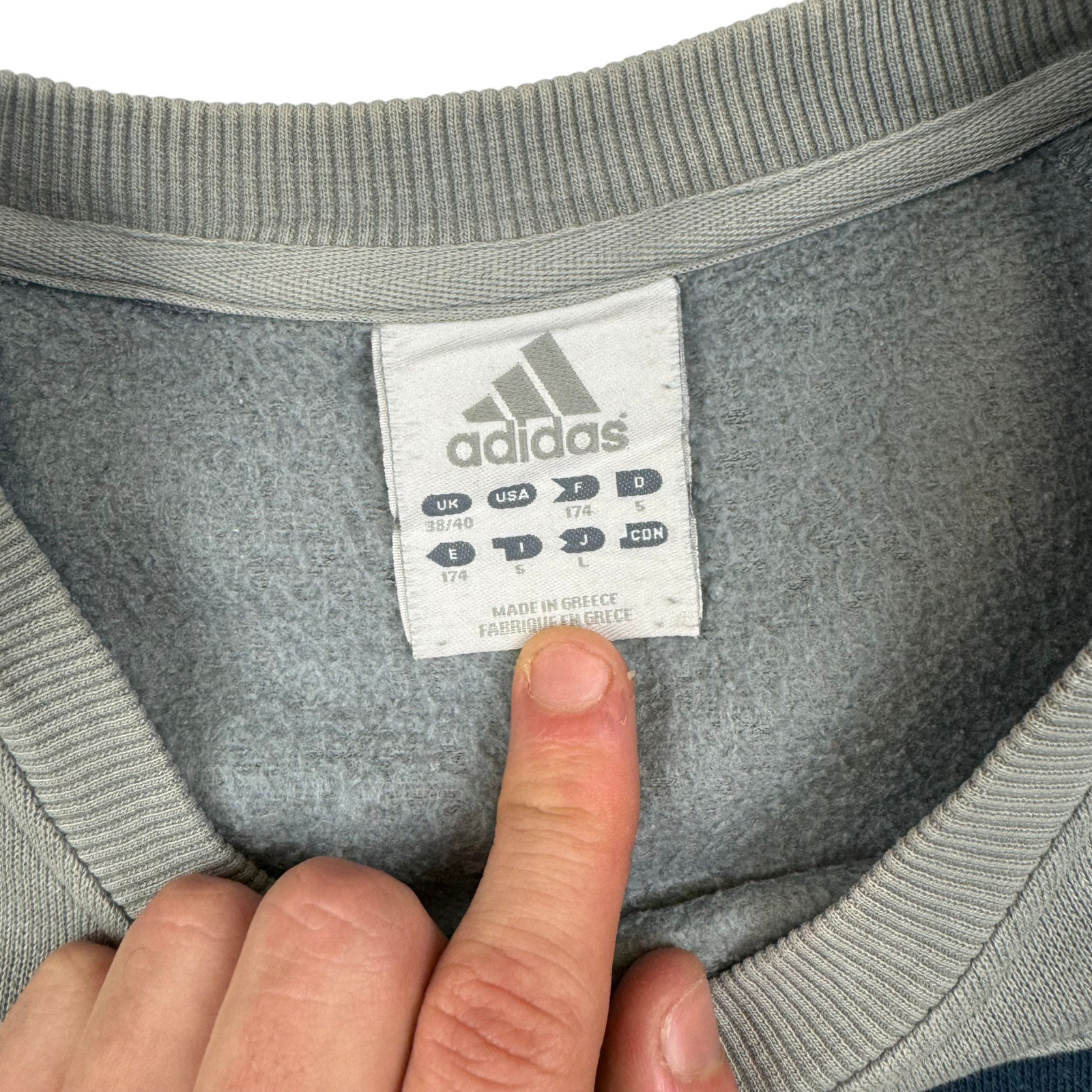 Adidas Men's Custom Tactical Multi-Pocket Sweatshirt Grey Blue Vintage 00's image 4