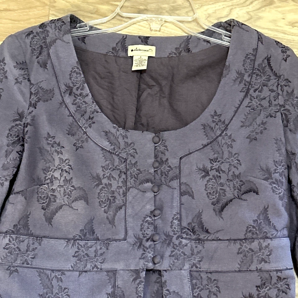 Blazer Elevenses 6 Anthropologie De Colección Lavanda Manga 3/4 Dobladillo Tulipán Usado en Excelente Condición Foto 2 de 4