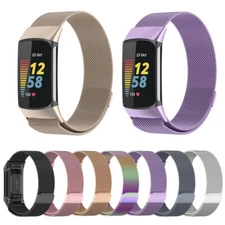 For Fitbit Charge 6 Replacement Strap Metal Milanese Magnetic Loop Steel Band