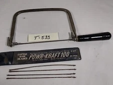 Vtg Coping Saw 5” Deep w/ Blades Power-Kraft Montgomery Wards (533)