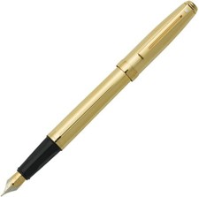 Sheaffer Prelude Fine Nib Fountain Pen 22 K Gold Plated Blue Ink Gift Boxed