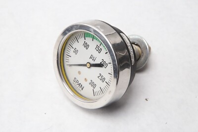 Span 02-4017-T Liquid Filled Gauge 300 PSI 2.5'' Face w/ Adapters B33