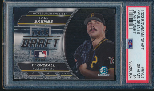 PSA 10 PAUL SKENES 1st 2023 Bowman Chrome Draft Night PIRATES Rookie RC GEM MINT