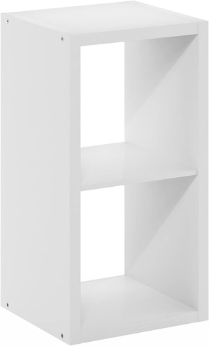 Space-Saving 2-Cube Storage Organizer with Elegant White Finish - Easy Assembly - Picture 3 of 12