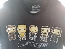 HBO Game Of Thrones T-shirt  Men's Size LARGE Pop Figures  Black  Cotton 
