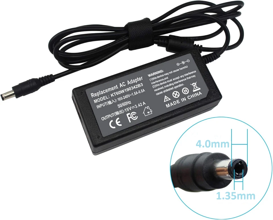 19V 3.42A 65W ADAPTER FOR ASUS LAPTOP CHARGER POWER SUPPLY + Power Cord 4.0*1.35 - image 3 of 3