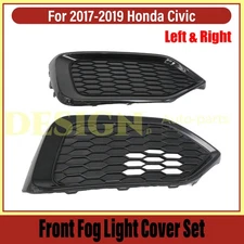 Fits 17-19 Honda Civic Bumper Grille Filler Cover Front Driver & Passenger Side