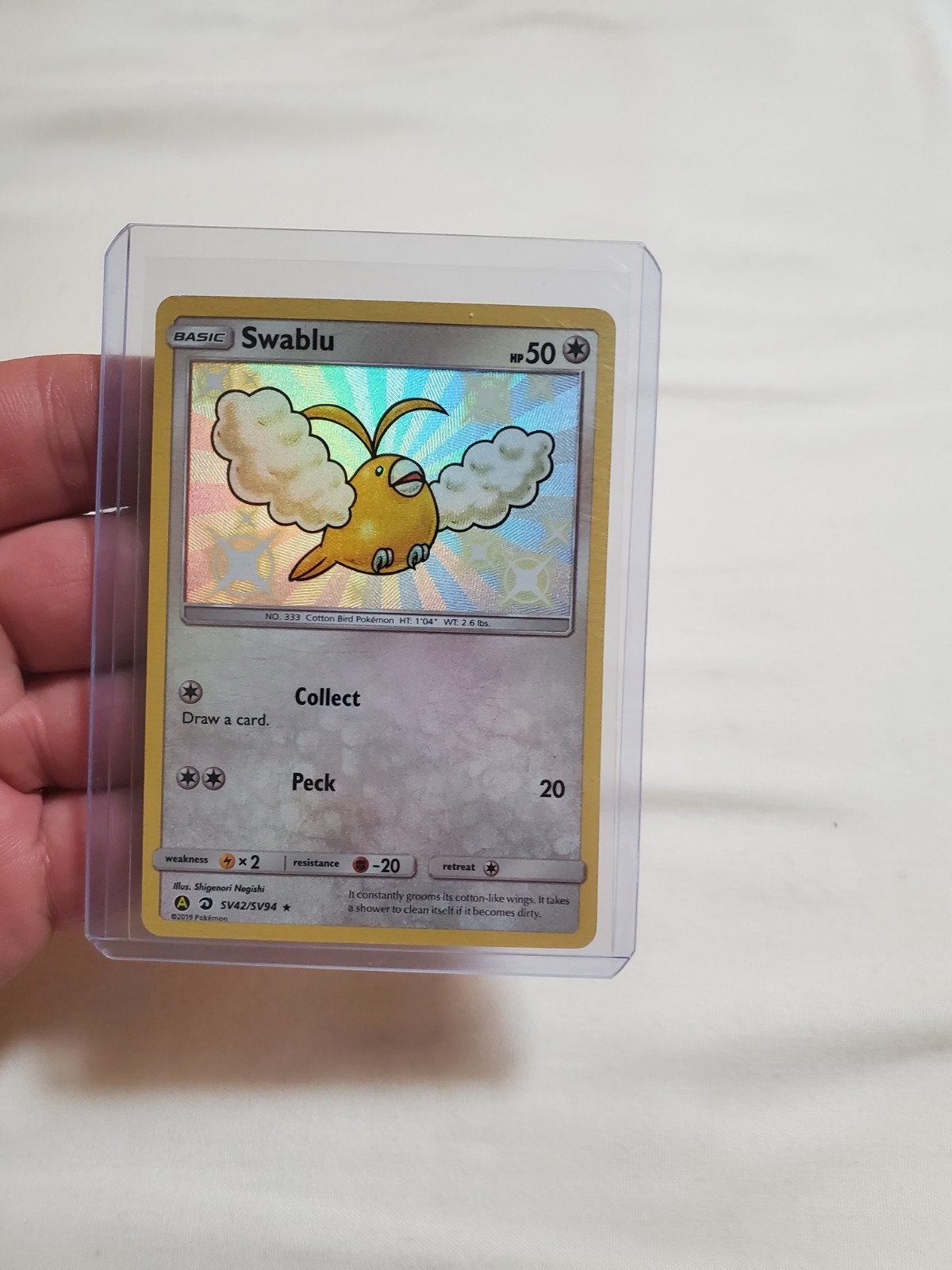 Swablu SV42/SV94 Hidden Fates Baby Shiny Rare Pokemon TCG NM/MINT