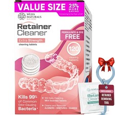 Weiss Naturals Retainer Cleaner Tablets, Invisalign Cleaner, Remove Stains, O...
