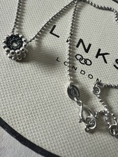 NEW Links of London Effervescence Sterling Silver Blue Diamond Necklace