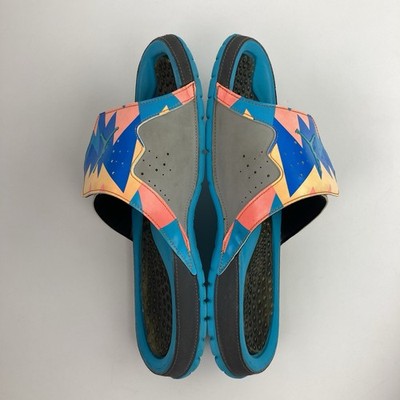 Air Jordan Hydro 7 Retro Slide Sandals Dark Grey Blue Turquoise Air Jordan Hydro 7 Retro Slide  main image 4