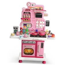 Play Kitchen Set, Kids Kitchen Playset with Realistic Sound  Light, Cooking