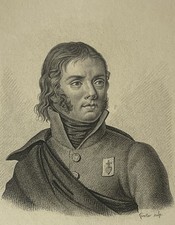 Charles de Bonchamps (1760-1793) Général Royaliste Chouan Gravure vers 1835