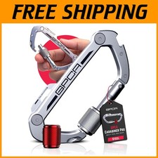 Twist Lock Carabiner Clip - Secure Key Holder with Red Ring