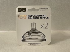 Comotomo Baby Bottle Replacement Silicone Nipples 6 M Variable Flow Y Cut 2 Pack