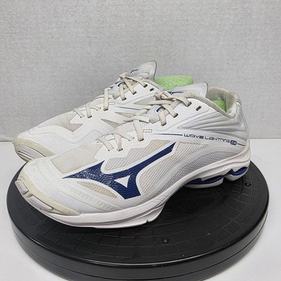 Mizuno Volleyball Shoes Women's Sz 8 White Blue Wave Lightning Z6 Gym Indoor