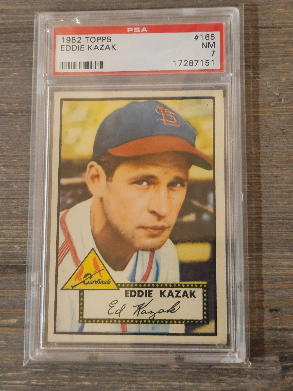 1952 TOPPS #165 EDDIE KAZAK PSA 7 NM 