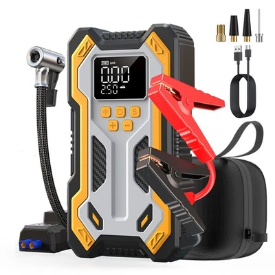 AYOVOCH Car Jump Starter Air Compressor Tire Inflator Battery Booster Charge +Case