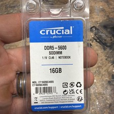 Crucial 16GB 1x16GB DDR5-5600 1.1v CL46 SODIMM LAPTOP Memory CT16G56C46S5