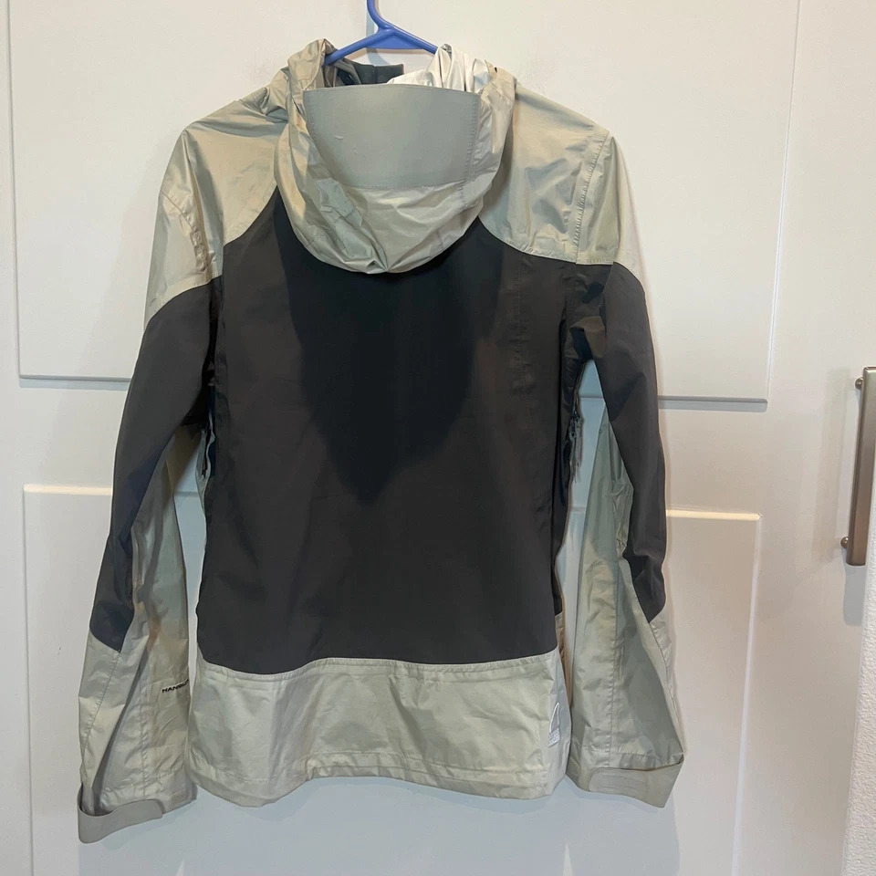 Jaqueta de chuva feminina Sierra Designs com capuz zíper completo bege leve média - Imagem 3 de 4