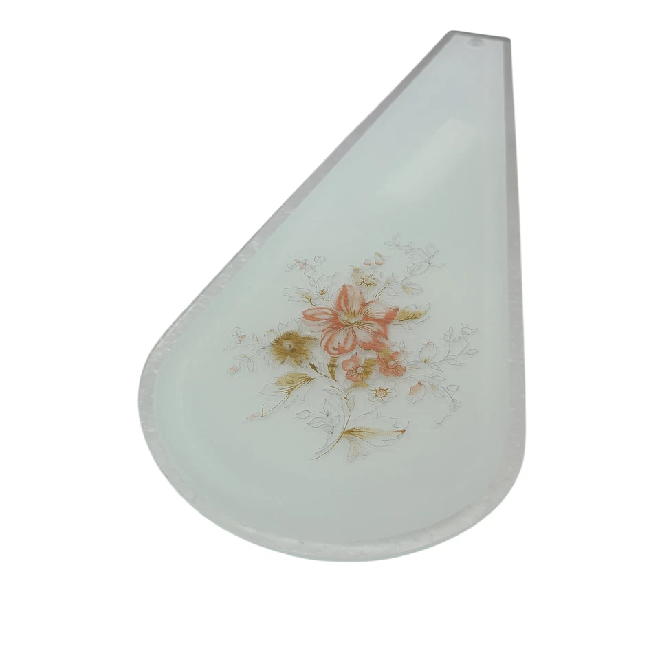 Винтажная сенсорная лампа стеклянная панель сменная красный цветок цветочный середина века модерн - Изображение 2 из 4