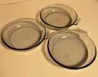 Pyrex Top of Stove Ware 817 B Glass Skillet 7" Blue Tint Glass Flameware Set/3