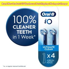 Oral-B iO Ultimate Clean Replacement Toothbrush Heads Black 4 Count Pack