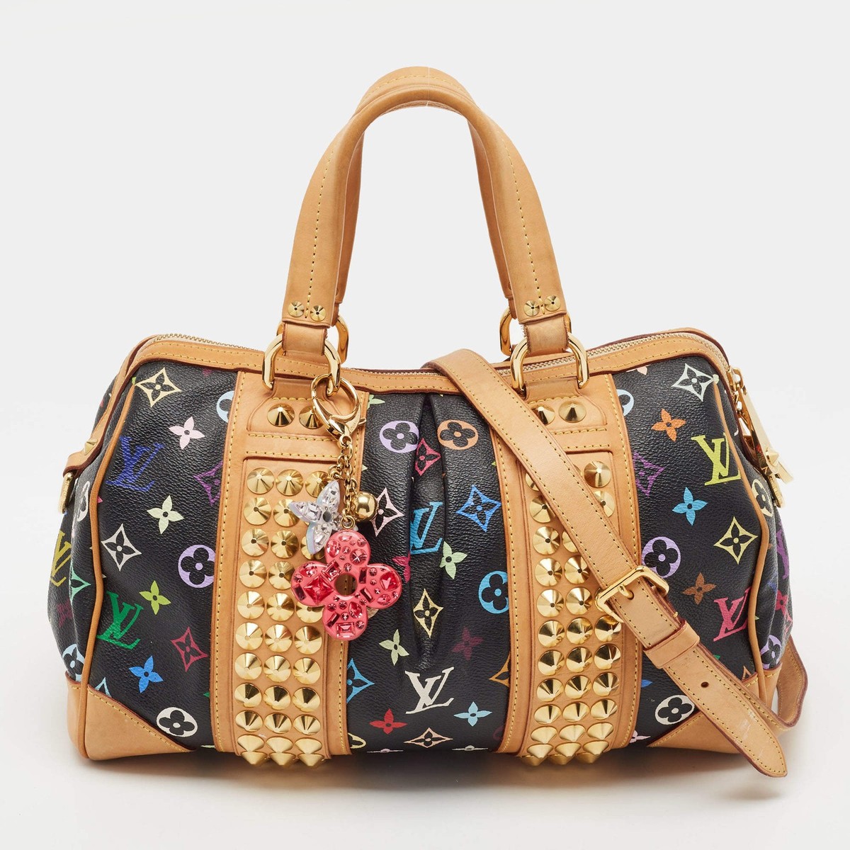 Louis Vuitton Courtney MM Black Multicolor Monogram Canvas Bag | eBay