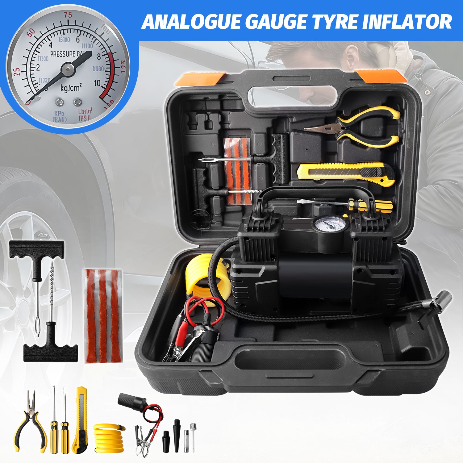 Car Tire Inflator Electric Pump Auto 12v