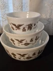 Vintage Pyrex Early American Nesting Mixing Bowls Set of 3