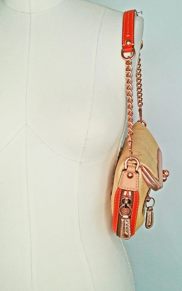 Coach 13396 Bonnie Cashin ретро соломенная сумочка Kiss замок застежка - Изображение 3 из 4