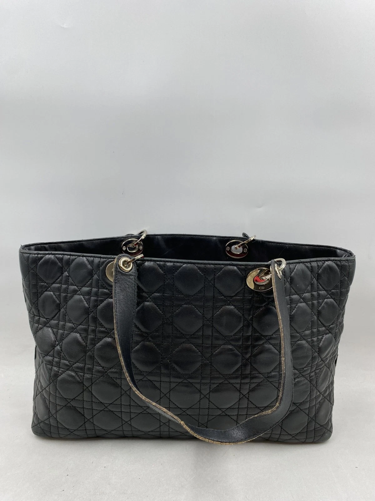 Sac fourre tout Christian Dior Lady Dior en cuir matelassé noir