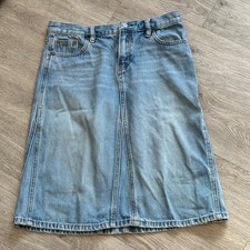 vtg y2k GAP Jeans Women's Denim Midi Skirt Light Wash Size 6 A Line