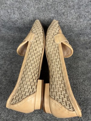 AGL Womens Size 8.5 Beige Woven Leather Loafers Made in  display picture 3