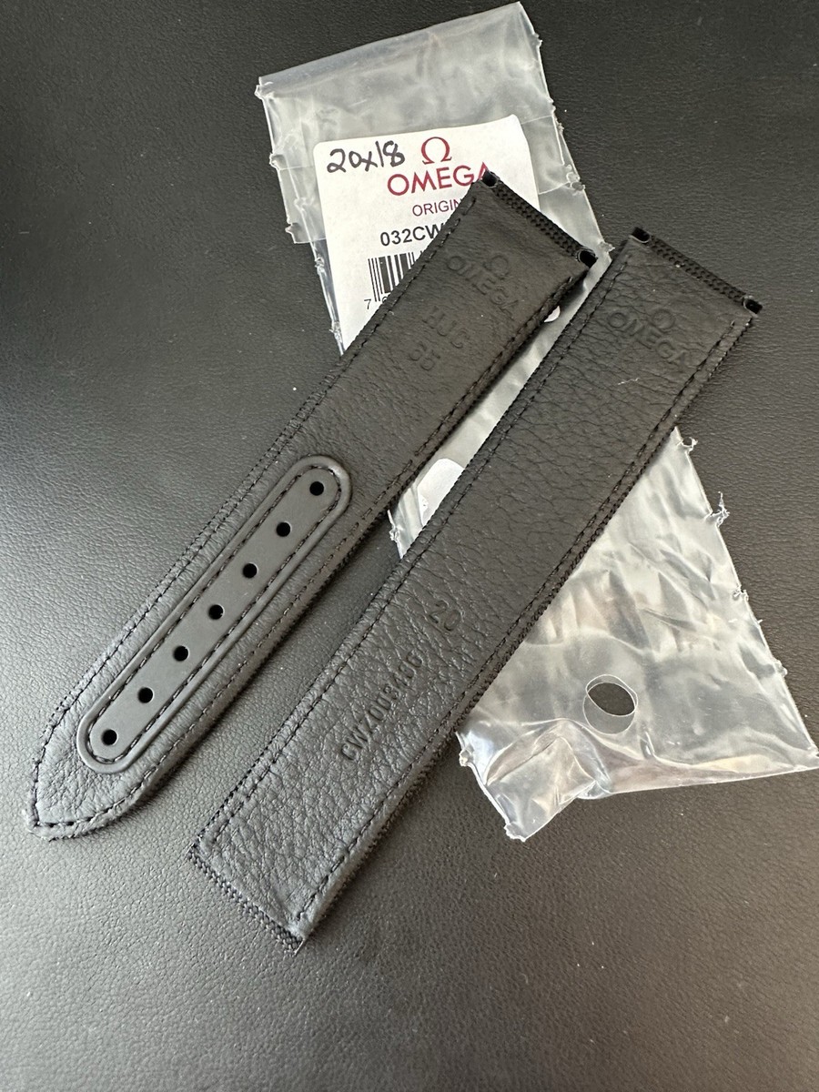 OMEGA 純正レザーストラップ　18㎜ Authentic OMEGA - 18 mm - Double Ridged Watch Strap - Online Watch