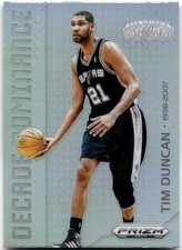 2023-24 Panini Prizm Deca #24 Tim Duncan Decade Dominance Prizms Silver