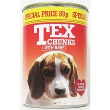 Tex Chunks Beef Dog Fod Pack of 12 x 400g