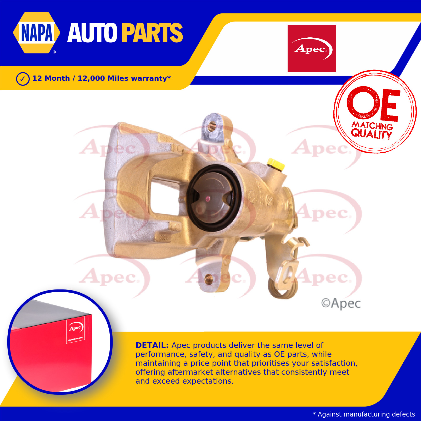 Brake Caliper fits PEUGEOT 307 1.4 Rear Right 00 to 07 4400R5 4401Q7 Apec New